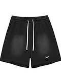 Sun Fade Raw Edge Cotton Shorts