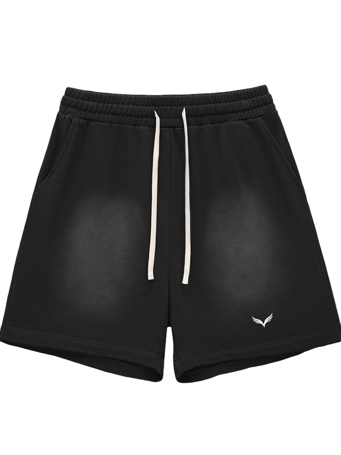 Sun Fade Raw Edge Cotton Shorts — SPERO Drop 001