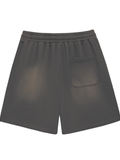 Sun Fade Raw Edge Cotton Shorts