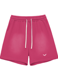 Sun Fade Raw Edge Cotton Shorts