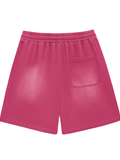 Sun Fade Raw Edge Cotton Shorts