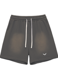 Sun Fade Raw Edge Cotton Shorts