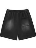 Sun Fade Raw Edge Cotton Shorts