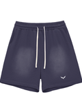 Sun Fade Raw Edge Cotton Shorts